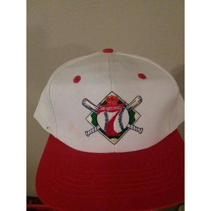 Vintage Cap Hat White Red Seagram's Seven 7 Crown Snapback Baseball Logo